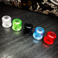SXK Mission Booster Style Drip Tip Replacement Mouthpieces - Black + Red + Blue + Green + Clear, PMMA (5 PCS)